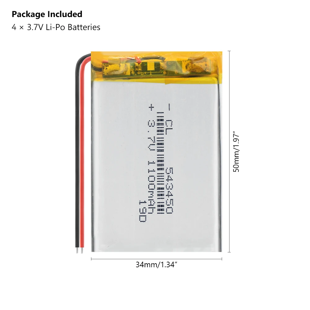 3 7 V 1100mAh 543450 литий полимерный ионный аккумулятор для MP4 MP5 gps psp мобильных карманных