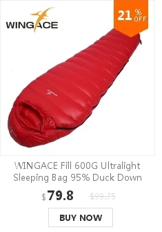 WINGACE наполнение 600 г утиный пух открытый спальный мешок для взрослых Кемпинг туристический альпинистский походный конверт Ультра лёгкий спальный мешок