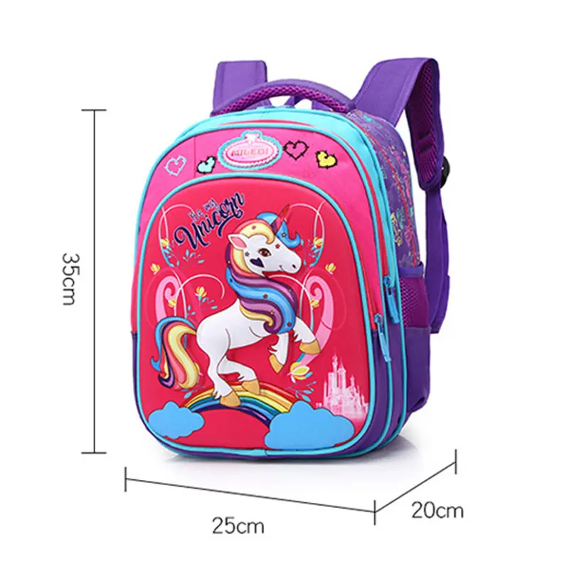 Большой Вместительный школьный рюкзак с 3D принтом в виде единорога для девочек и
