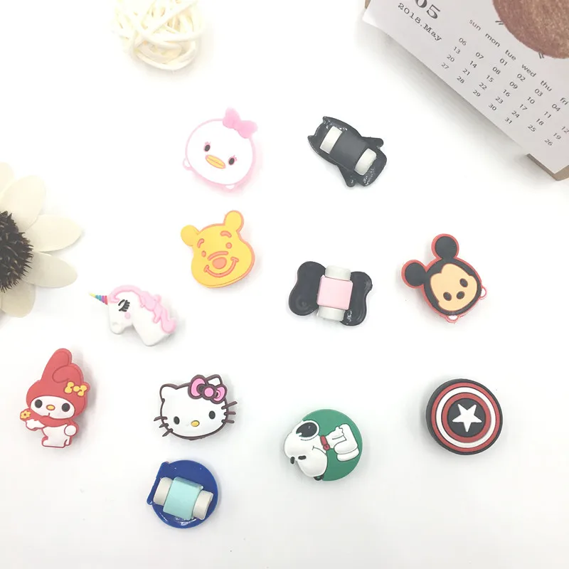2 шт мультфильм Силиконовая защита для usb-кабеля данных сетевой шнур защитный чехол кабель защитный чехол для кабеля для iPhone 5 6 6s 7 Plus 8 samsung