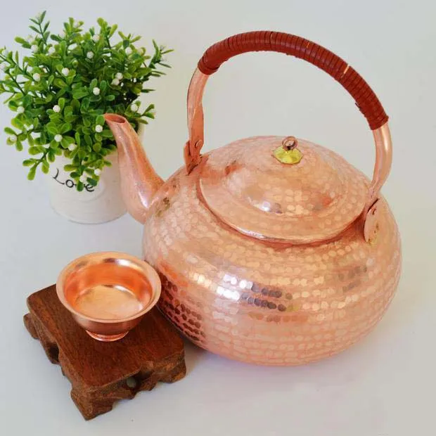 1 шт. чайник из чистой меди ручной работы Фиолетовый | Дом и сад
