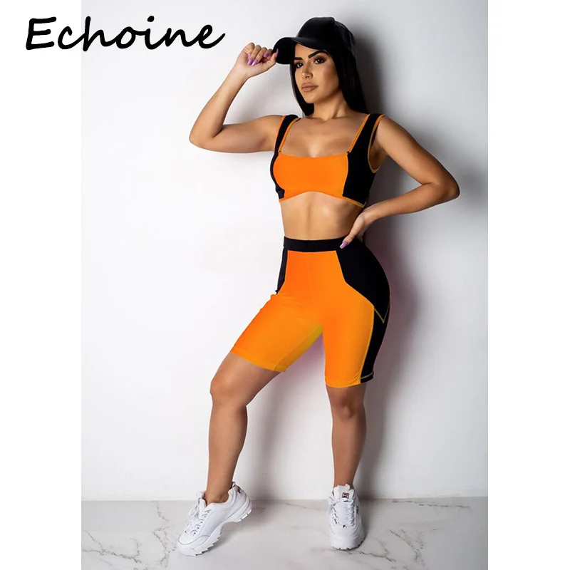 Повседневный Спортивный костюм Echoine комплект из двух предметов топ и штаны на