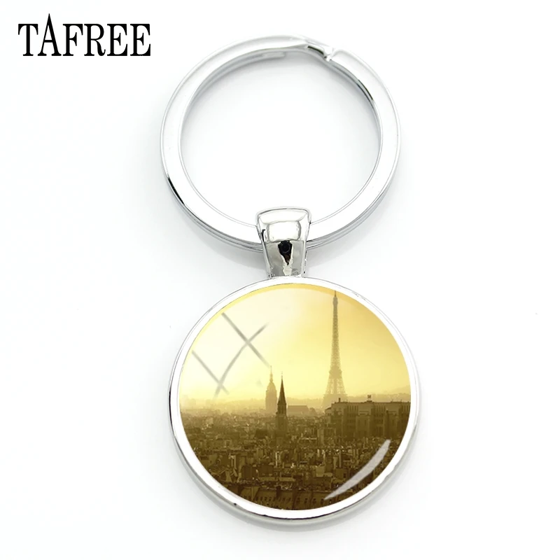 TAFREE Эйфелева башня вид брелок famou Парижские пейзажи цепочка для ключей друзей