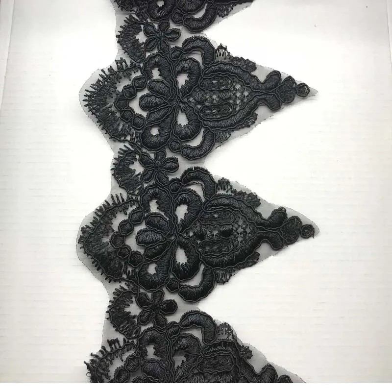 

13cm and 6.5cm Black car bone lace accessories DIY hair accessories head yarn wedding dress lace fabric