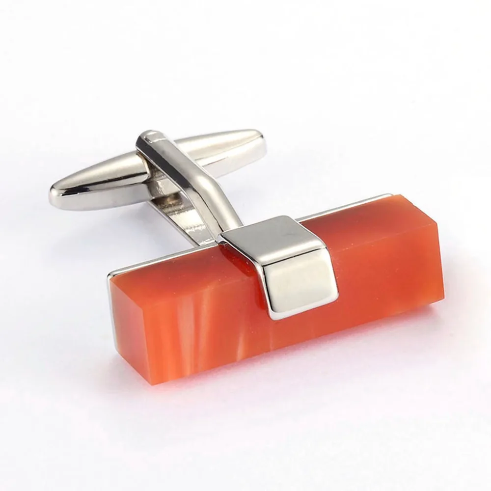 KBAP Red Carnelian Cufflinks for Men French Shirt Sleeve Button Cuff Links Wedding Favor Cufflink Link Fashion Jewelry | Украшения и