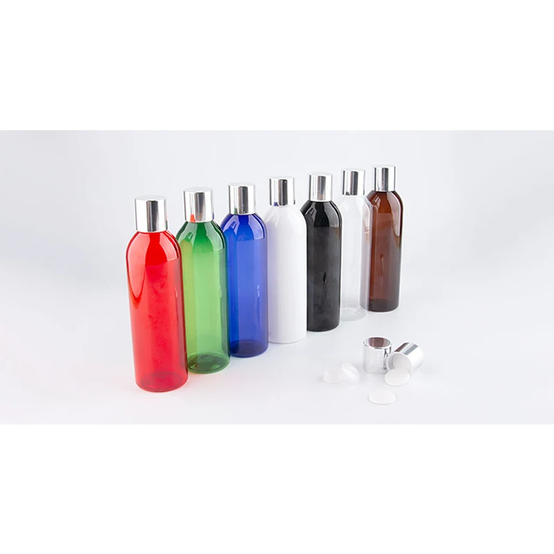 250 мл круглые косметические ПЭТ бутыли тонкое производство серебряная крышка