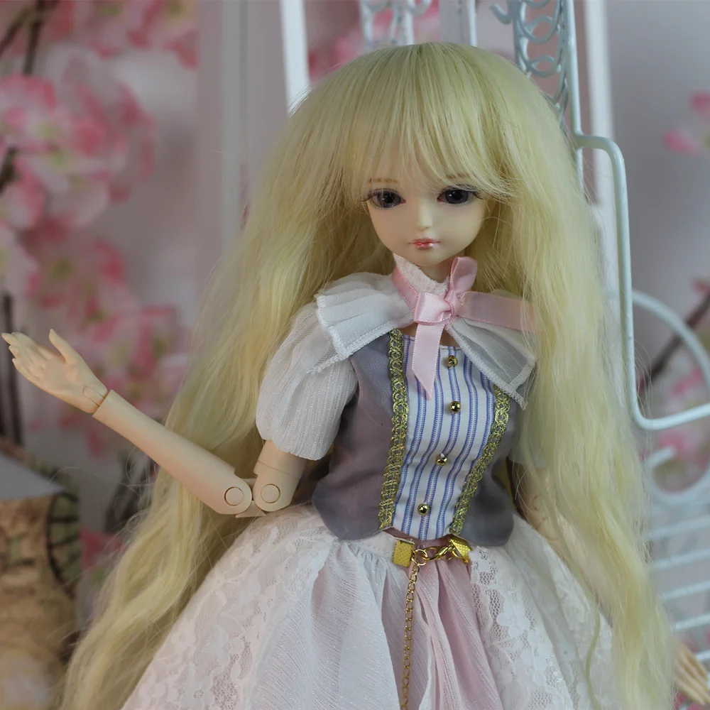 1/4 BJD пышные рукава топ с белой кружевной юбкой платье для вашей куклы