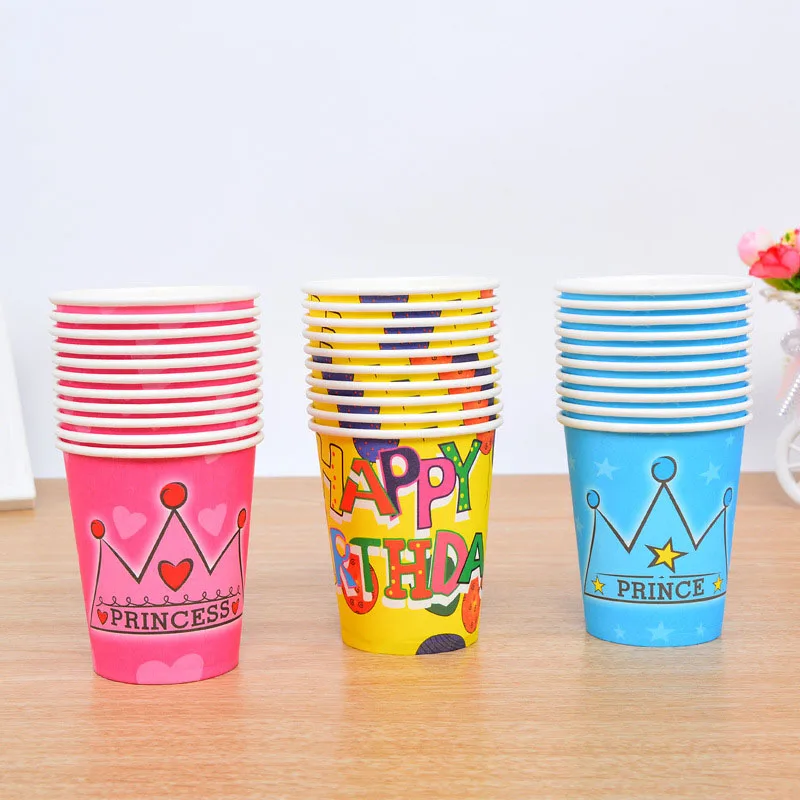 6 шт./лот разноцветный мультяшный принц принцесса бумажная чашка для детей дети