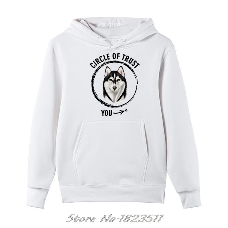 Мужская забавная Толстовка Harajuku с капюшоном надписью Circle Of Trust - Husky Breed подарок