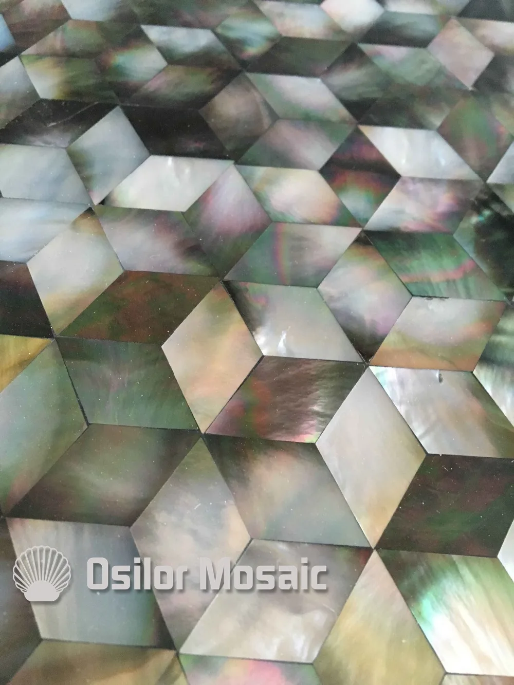 Натуральный черный цвет треугольный узор 100% Морская раковина черная