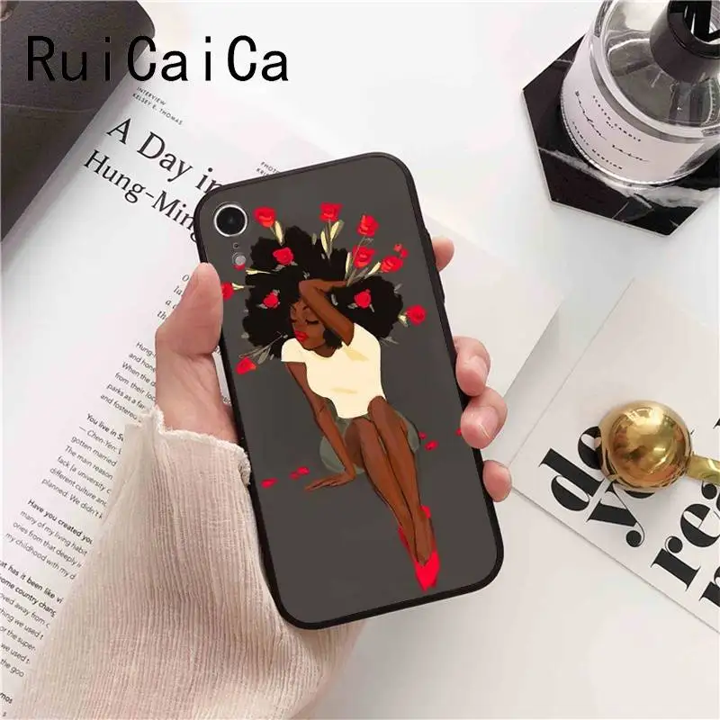 Ruicaica Melanin Poppin queen Afro Black Girl Magic rock мягкий чехол для iPhone X XS MAX 6 6s 7 plus 8 Plus 5 5S SE XR |