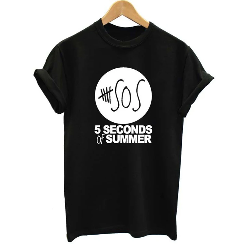 Модные женские футболки Harajuku 5 Seconds Of Summer футболка для женщин повседневные топы с коротким рукавом Одежда для пар