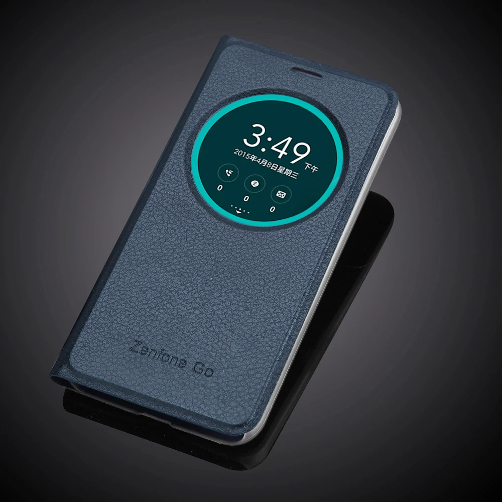 Круглый чехол с окошком обзора для ASUS Zenfone Go, флип-чехол из ПУ кожи для ASUS Zenfone go, 5,0 дюймов, ZB500KL, ZB500KG