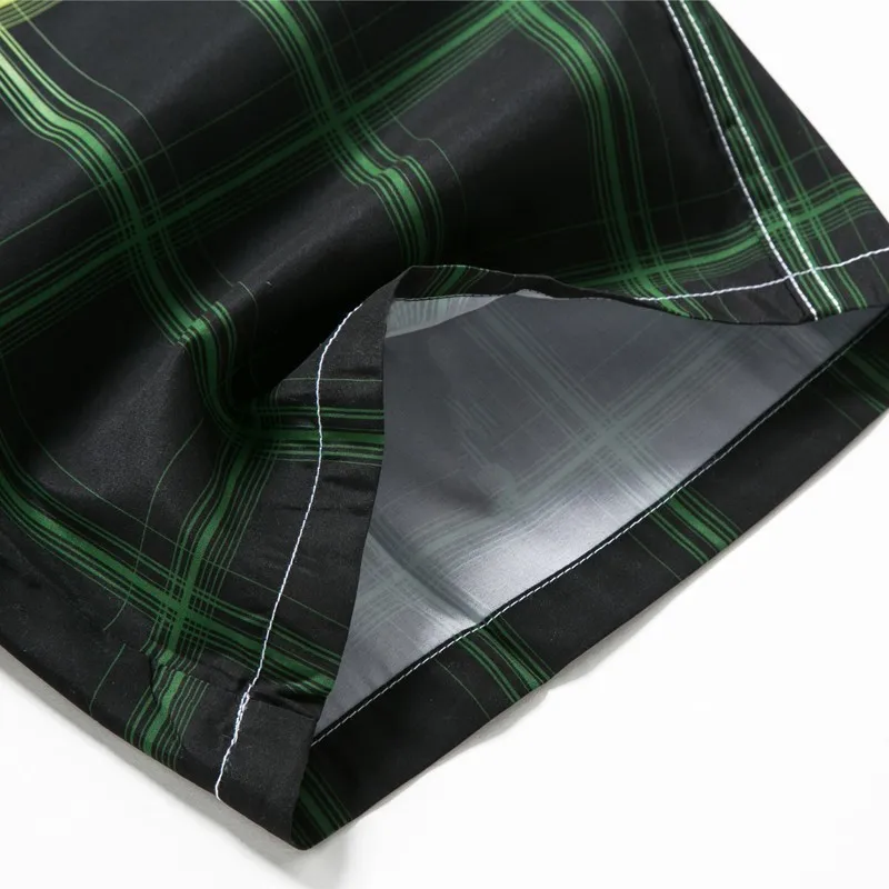 Пляжные шорты в клетку для мужчин Шорты плавания одежда сухого купания бермуды