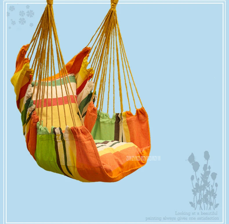 Fashion Hammock Home Balcony Indoor Garden Bedroom Hanging Chair For Child Adult Swinging Single Safety Chair with Bracket 150cm