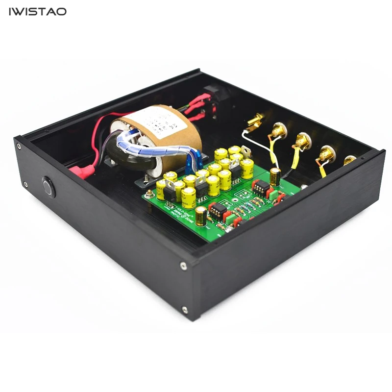 Iwistao HIFI мм фонокорректор RIAA требования 4 шт. BB OPA604 весь Алюминий шасси черный AC110/220 V