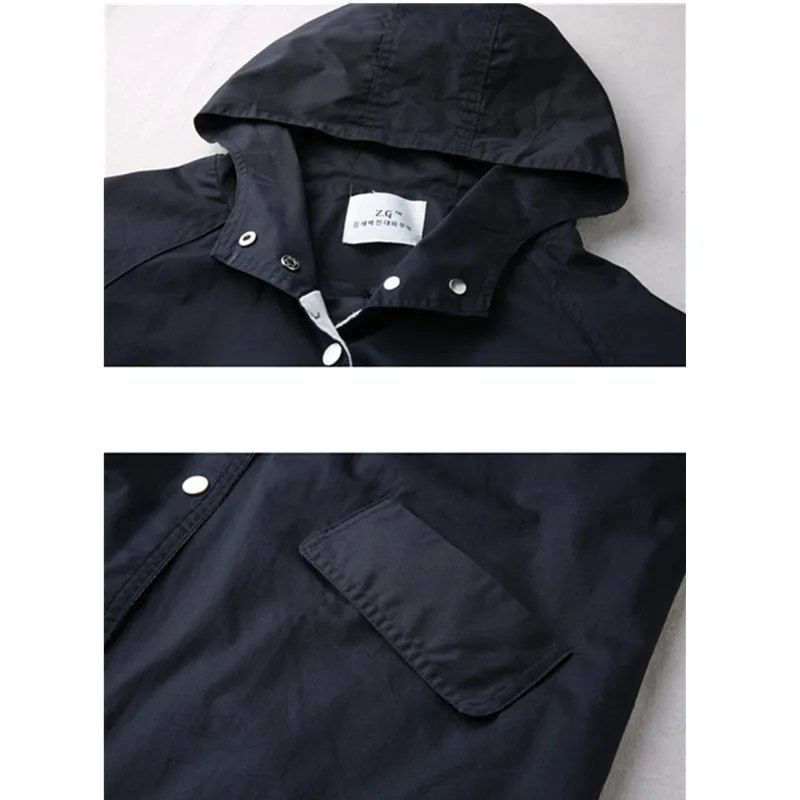 Модный длинный Тренч женская с капюшоном весна осень Новая хлопковая верхняя