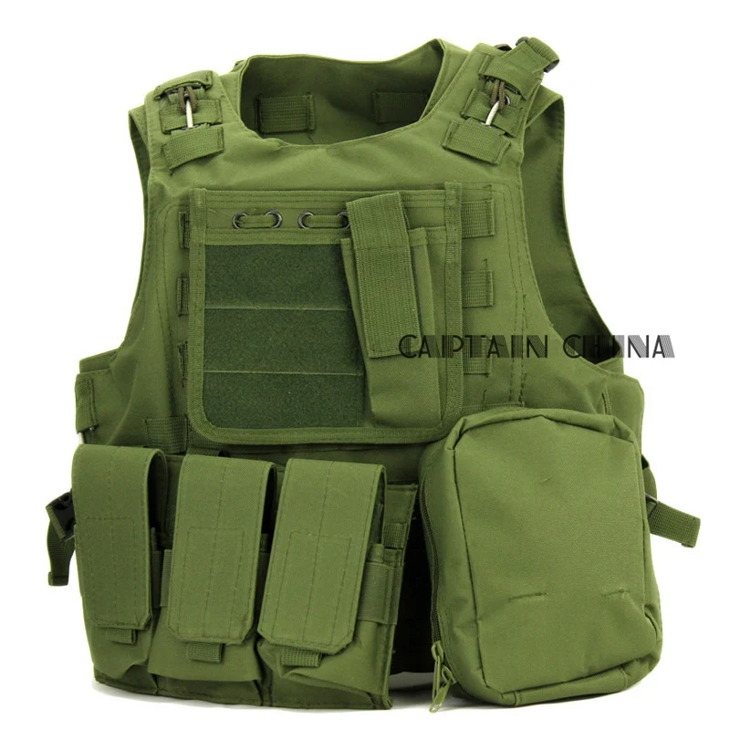 green Тактический жилет для силовых органов Molle Airsoft модульный CS полевой армейский жилет для фанатов для активного отдыха тренировочный жилет - Цвет: green