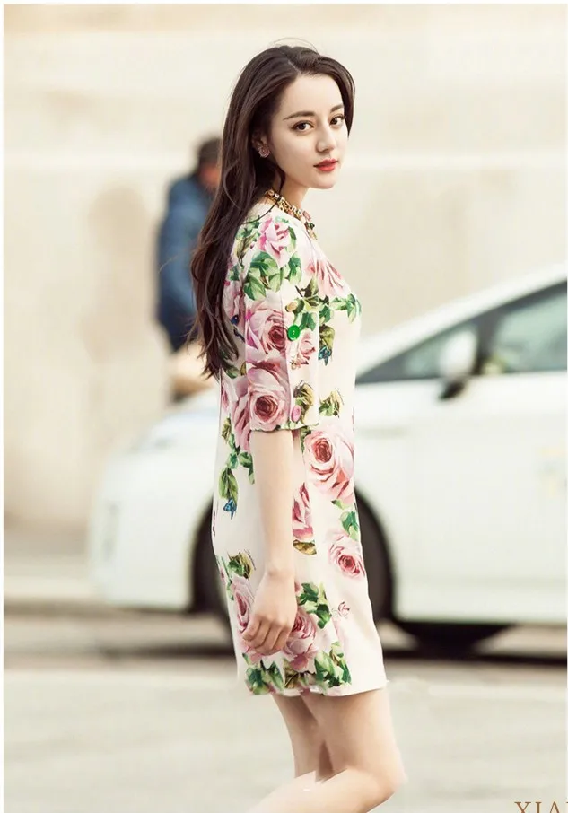 Женское летнее платье с принтом и V-образным вырезом новое модное дизайнерское