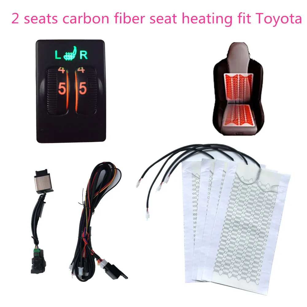 2 сидения с подогревом, подогреватель сидений для Toyota Prado, Corolla, RAV4, eiz, Yaris, Camry, Crown EZ, Vios, Venza, Alphard, Scion обогреватель