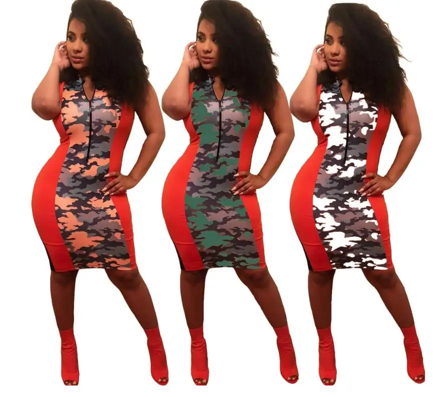 2018 African dress dasiki new traditional sexy camouflage print zipper | Тематическая одежда и униформа