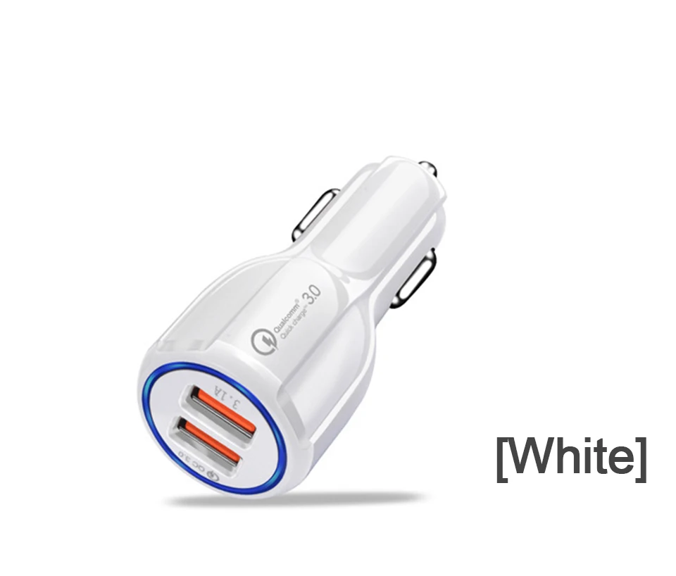Quick Charge QC 3,0 USB Автомобильное Зарядное устройство для мобильного телефона быстро PD автомобиль зарядки Зарядное устройство s Dual USB 3.1A 5/9/12 V для Универсальный телефон