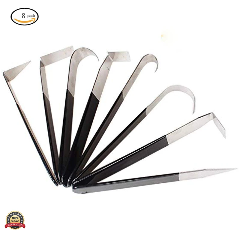 

8Pack Pottery Tools Stainless Steel Carving Shaping Knives Clay Sculpture Hand Tools Craft Trimming Artist Ceramic Tools Set