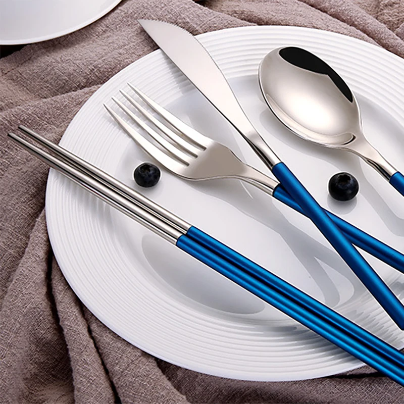 4 шт./компл. столовая посуда 304 из нержавеющей стали коричневые столовые приборы