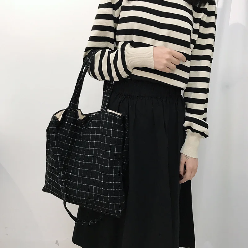 Классическая сумка Youda 2018 через плечо из шерсти в клетку студенческом стиле|Сумки