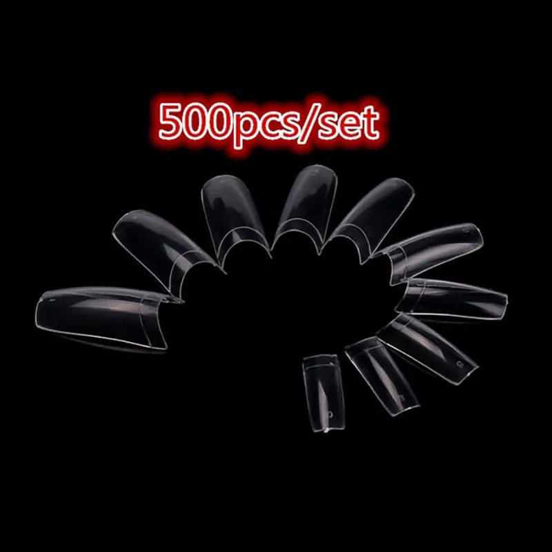 500 шт. прозрачные накладные ногти полупокрытие французские u образные акриловые