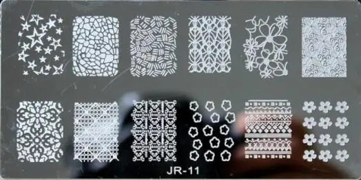 JR11 1 шт. пластины для штамповки ногтей Корона/животное/цветок/часы/музыкальный инструмент/буквы штамповки пластины для дизайна ногтей трафареты шаблон инструменты# JR0 - Цвет: JR11
