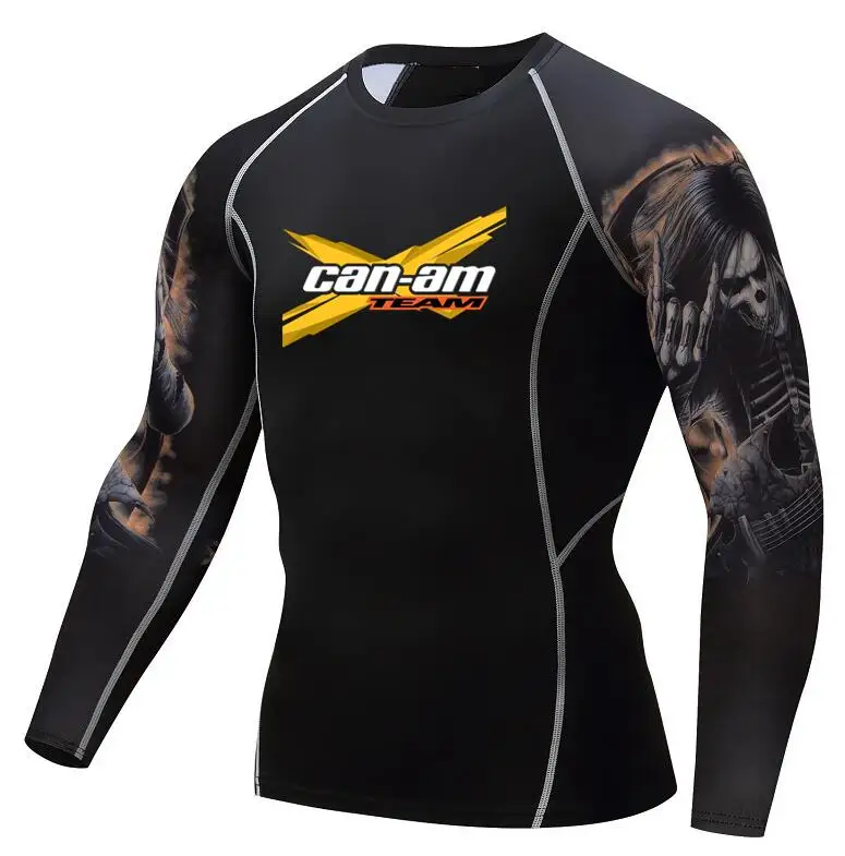 BRP Can-am Мужская футболка Stampe Compressione для бодибилдинга Maniche Lunghe MMA Crossfit Esercizio Allena