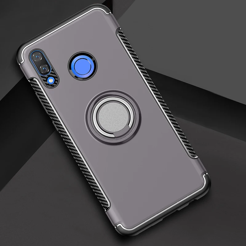 Huawei Y9 Case Cover Armor Full Protection Ring Magnetism Holder Shockproof TPU+PC sfor Huawei Y9 Car Shell Funda Capa