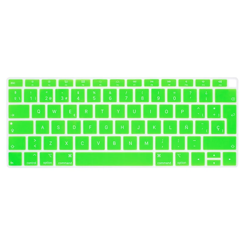 Зеленый ЕС-введите испанский или чили чехол-клавиатура протектор для macbook air 13 клавиатура крышка испанская модель A1932 силиконовая защитная пленка - Цвет: Зеленый