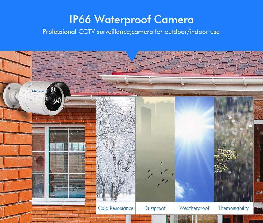 Techage HD 720 P 1080 2.0MP безопасности POE IP Камера 3 шт Массив светодиодный