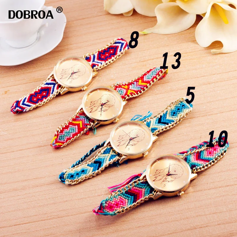DOBROA Montre Femme часы женские стильные газ DIY ручная вязка трикотажная шерсть цепь