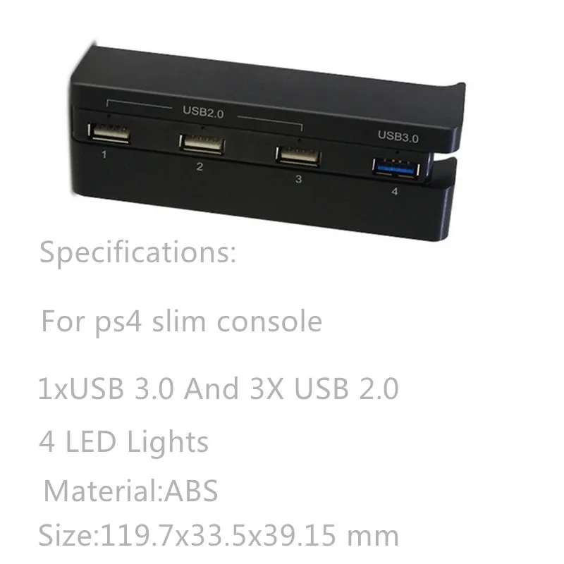 PS4 тонкий Удлинительный usb-адаптер аксессуары для игровой станции 4 тонкий консольный usb-хаб 3,0 высокоскоростной и 2,0 USB порт для Playstation 4
