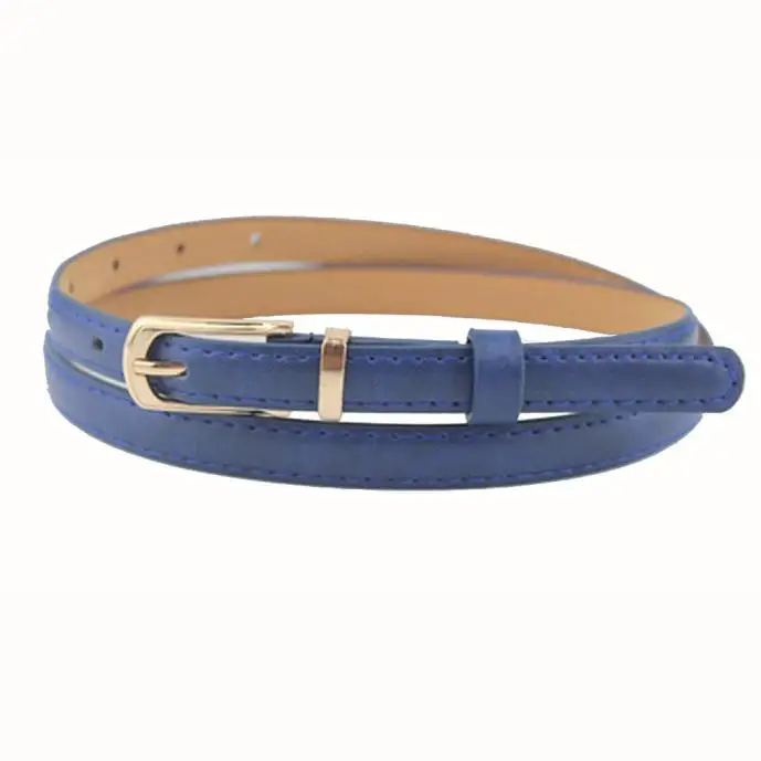 Элегантный ремень карамельного цвета с металлической пряжкой Тонкий