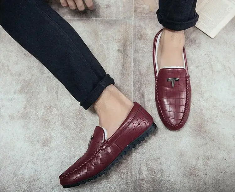 Зимняя обувь в горошек Мужская бархатная теплая хлопковая повседневная большого