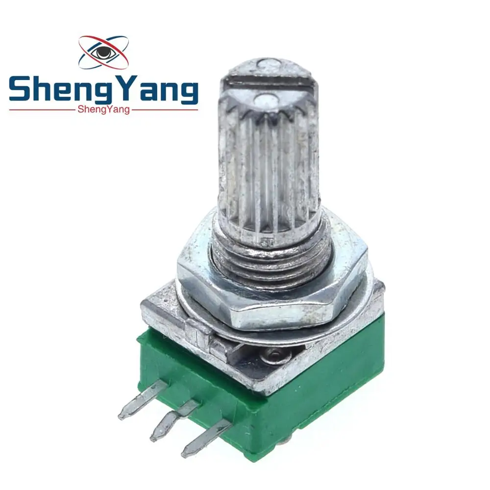 

ShengYang 1pcs B1K B2K B5K B10K B20K B50K B100K B500K Audio Amplifier Sealed Potentiometer 15mm Shaft 3pins RK097N