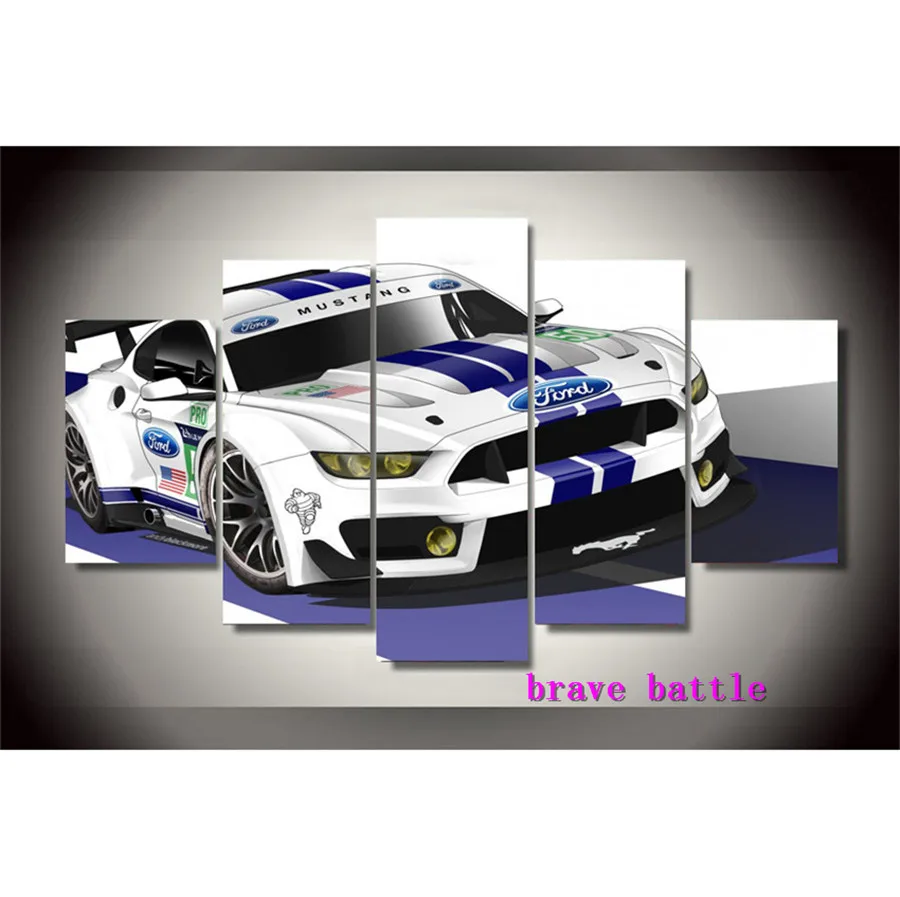 

Ford Mustang Car Canvas Painting Living Room Home Decor Modern Mural Art Oil Painting#02