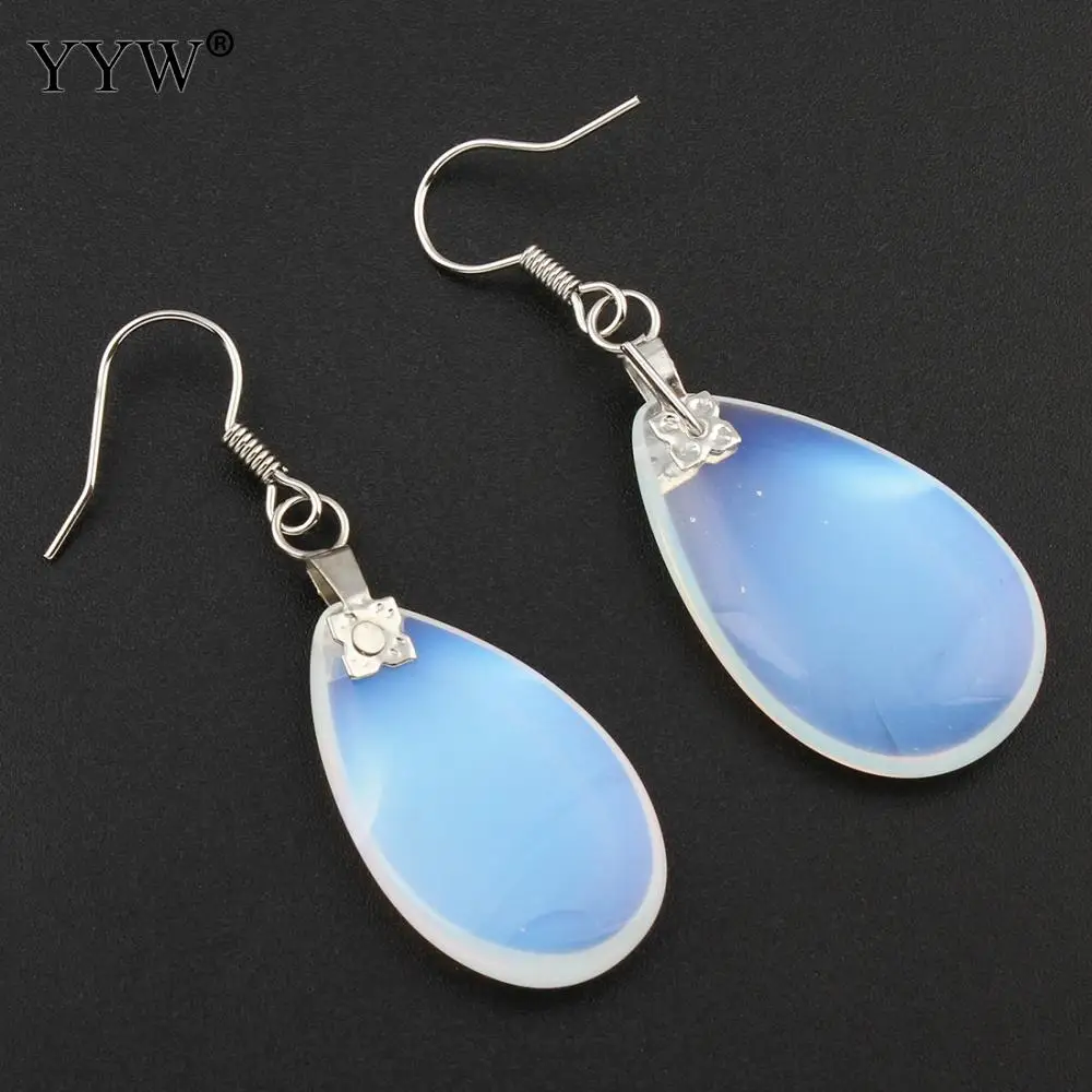 Женские серьги капли с опалом из белого морского опала лунным камнем подарочные