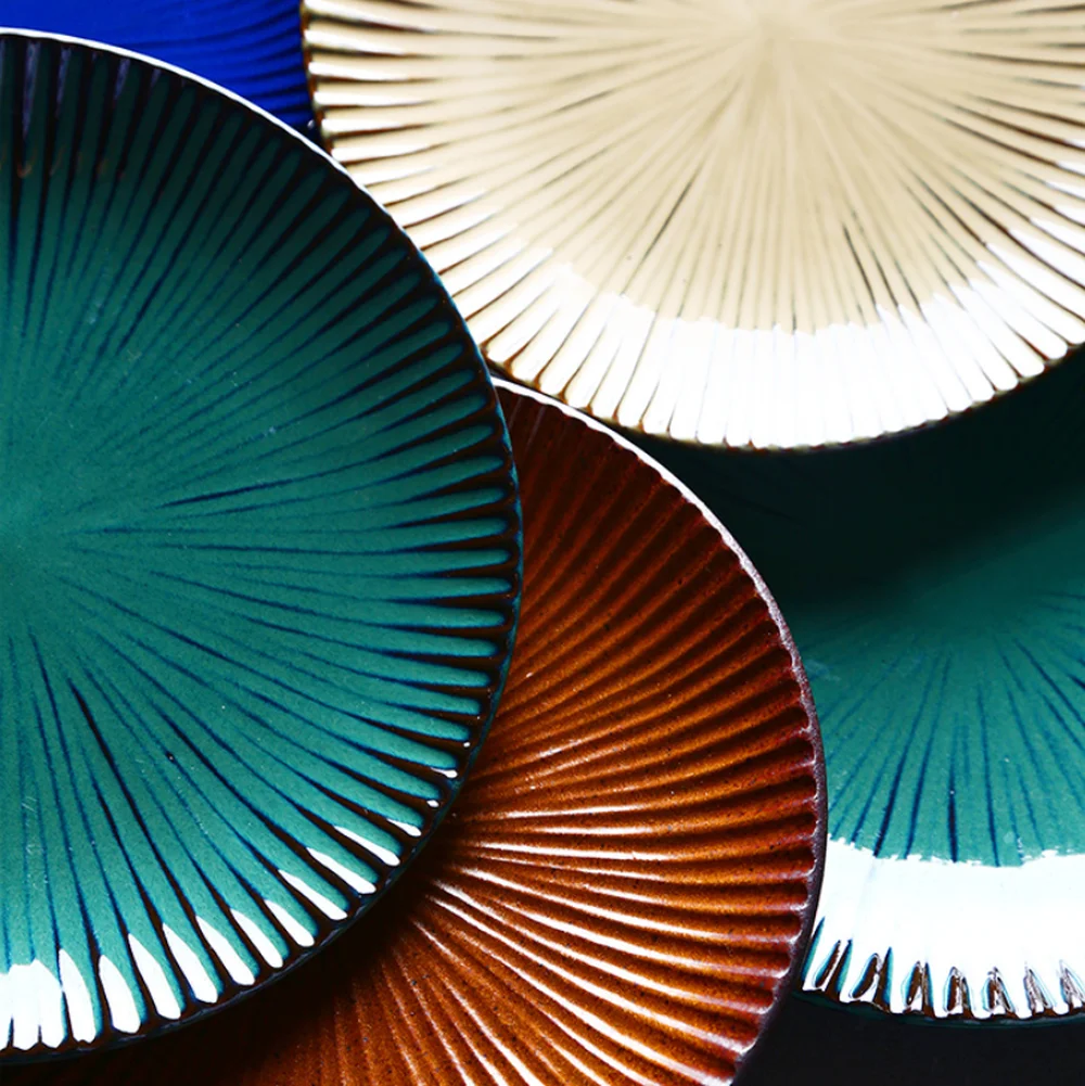 9-керамическая тарелка дюймовая столовые приборы Ретро креативные западные