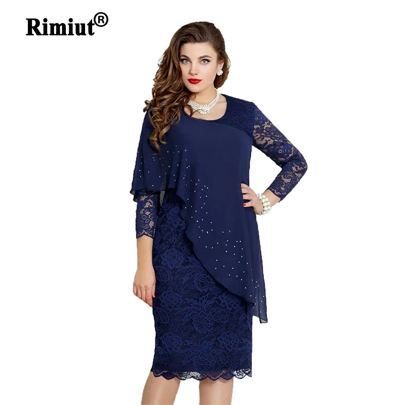 Rimiut 4XL 5XL женское вечернее платье большого размера элегантные женские вышитые блестящие женские платья с AB кристаллами женские кружевные вечерние платья