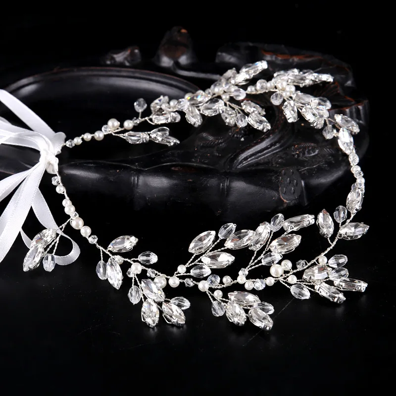 Хрустальная лента для волос аксессуары свадебного платья повязка на голову
