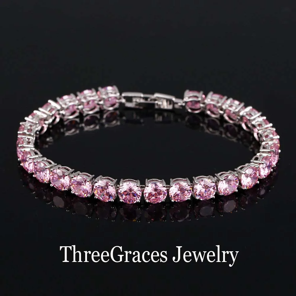 ThreeGraces Модные женские ювелирные изделия белый золотой цвет высокое качество