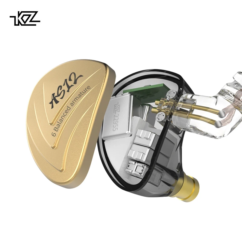 Внутриканальные наушники KZ AS12 Hi-Fi 12ba сбалансированные арматурные