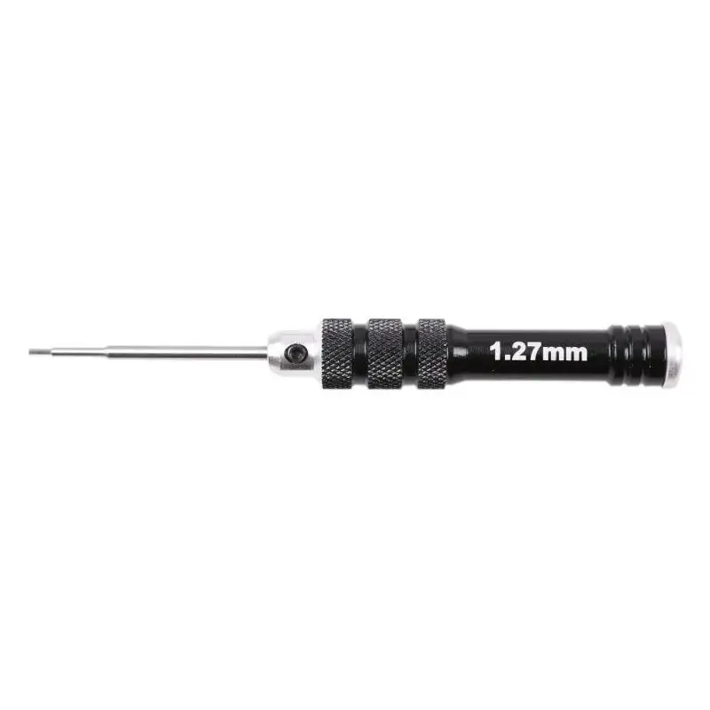 1.27mm Из быстрорежущей стали с черной ручкой болты с шестигранной отвертки набор инструментов 0,9/1,27/1,3/1,5 мм для RC беспилотный летательный аппарат с трёхмерными чертёжами металлические инструменты для ремонта - Цвет: 1.27mm