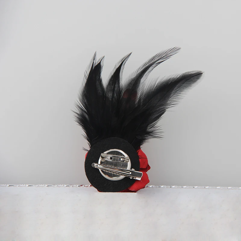 Брошка из перьев 100% ручной работы классический высококачественный перьевой