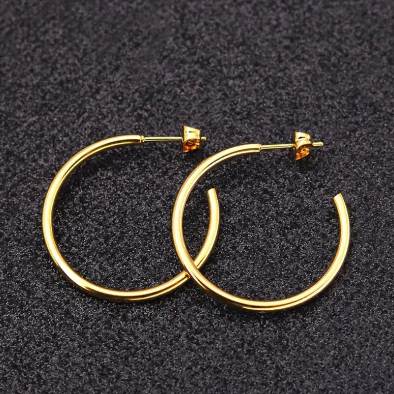 Новые модные круглые серьги-кольца для женщин из нержавеющей стали свадебной